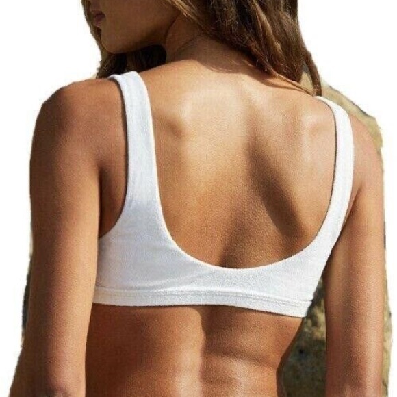 Women Small PacSun TWIIN Lunar Scoop Crop White Bikini - Picture 3 of 5